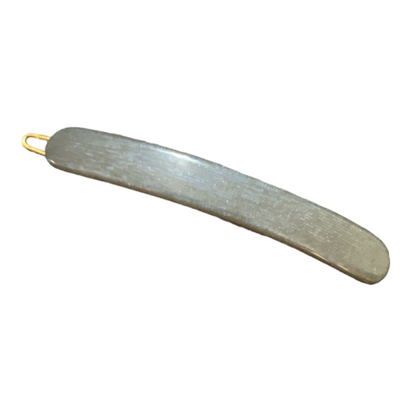 Chic Vintage French Bar Barrette, Gray/Blue, Made in France, Deadstock - Picture 1 of 3